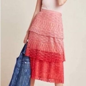 Anthropologie Brighten Tiered Midi Skirt (NWT)